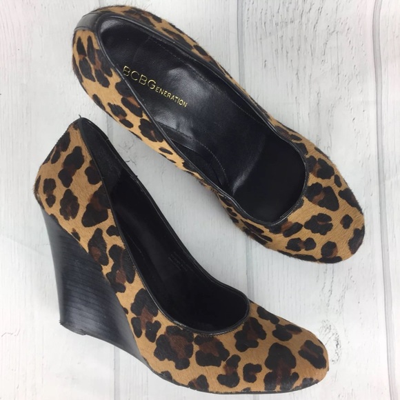 animal print wedge heels